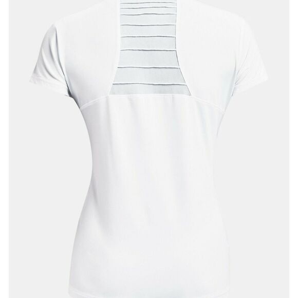 Under Armour 1365756 100 Women's Size Small White HeatGear Vented Back SS Shirt - Picture 2 of 5